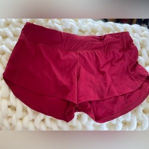 Lululemon red speed up shorts size 10